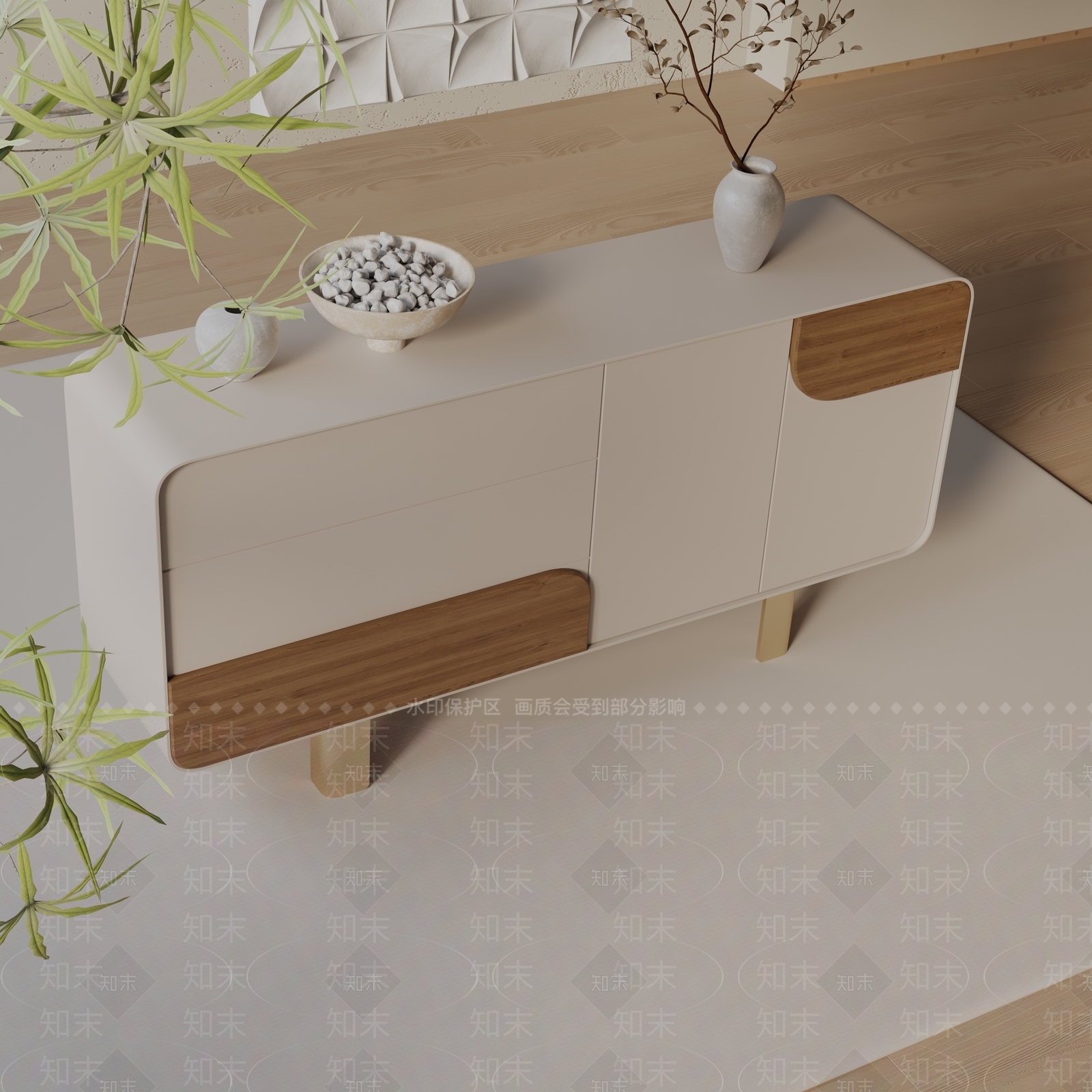 现代玄关柜3D模型下载【ID:1200028804】