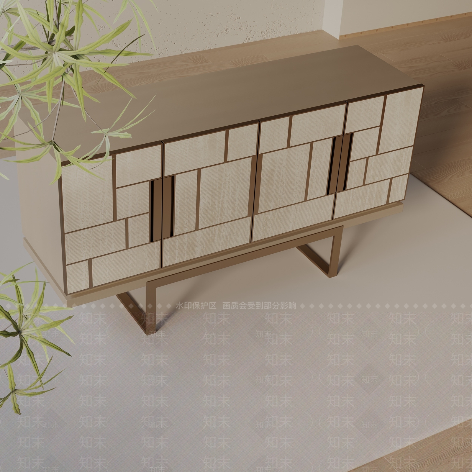 现代玄关柜3D模型下载【ID:1200029471】