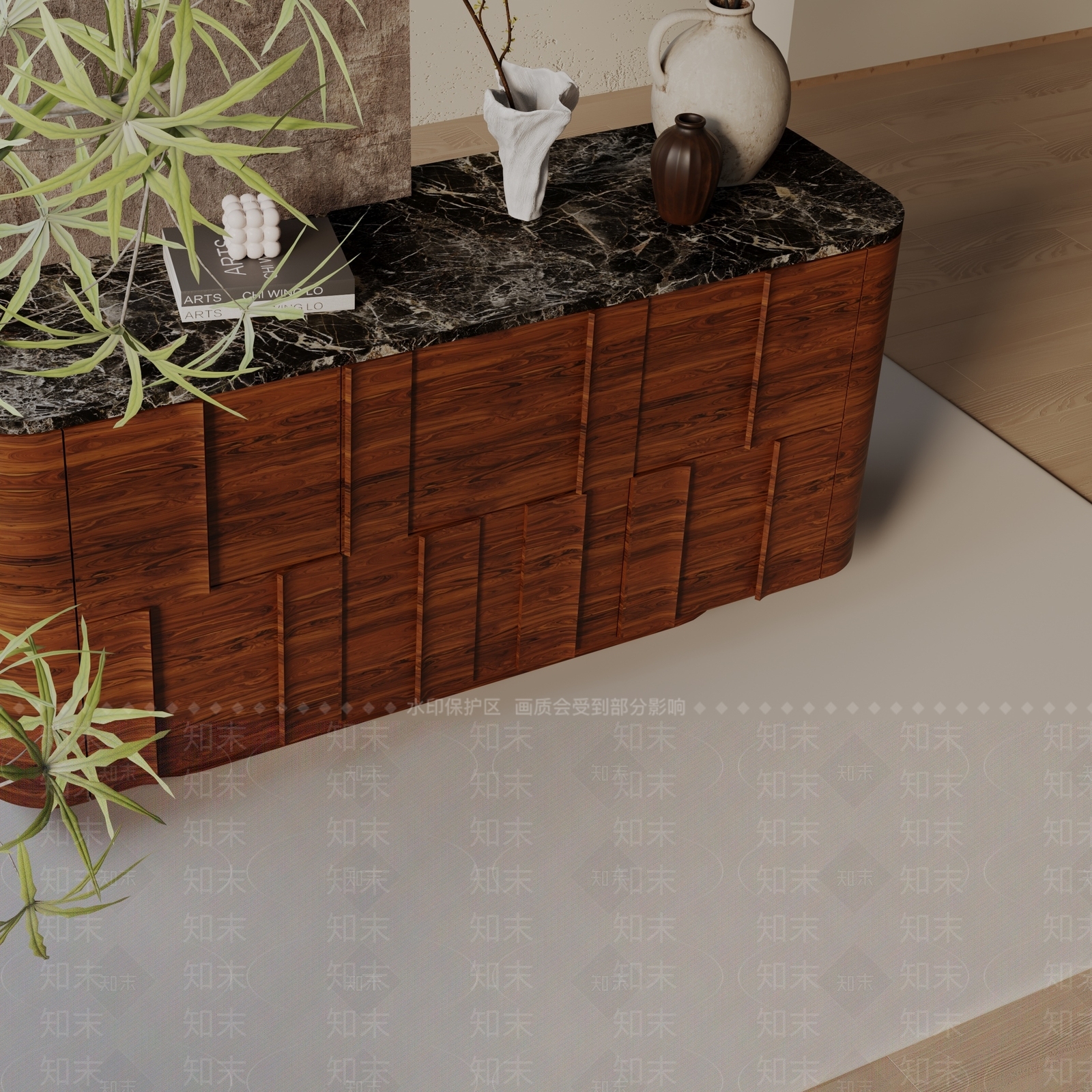 现代玄关柜3D模型下载【ID:1200029928】