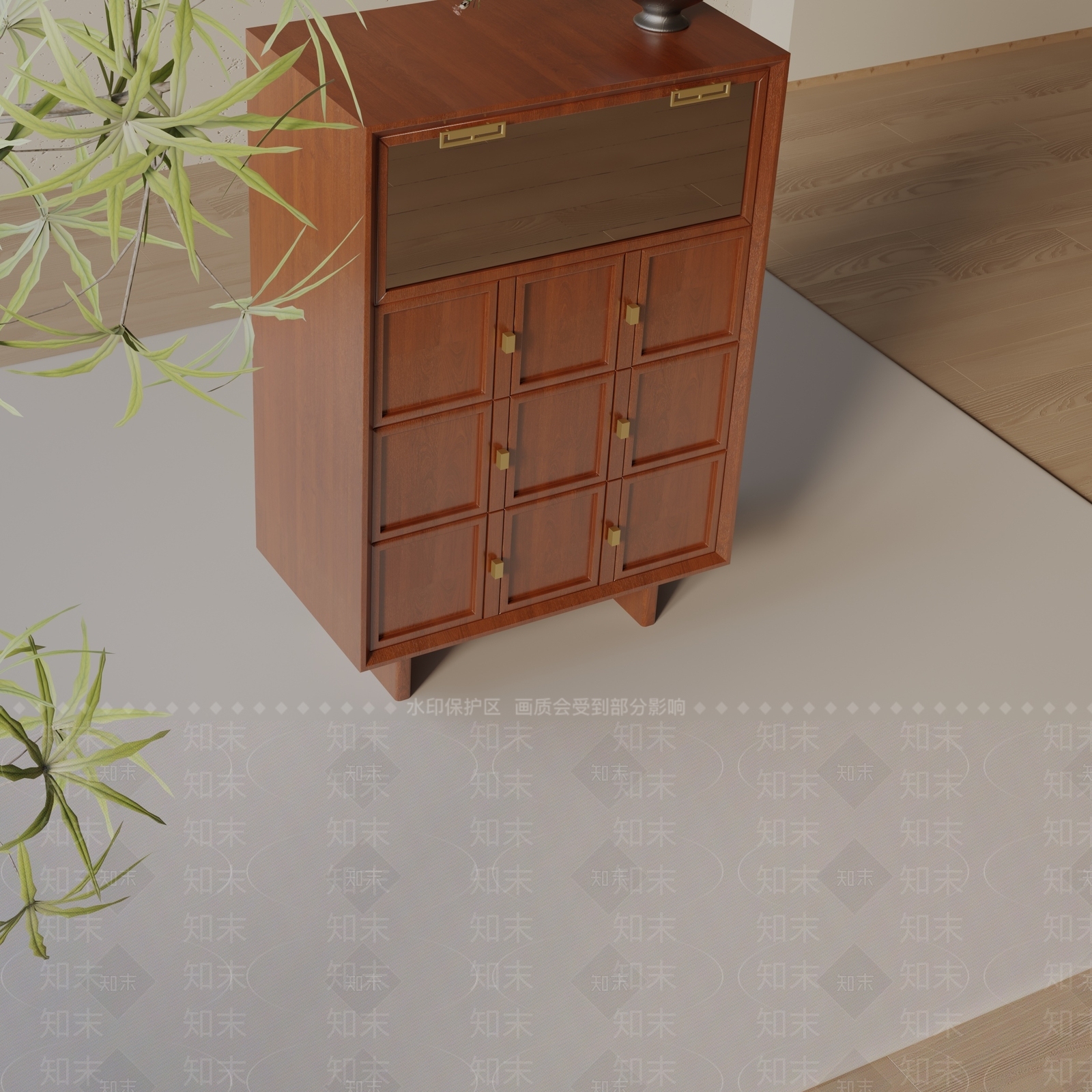 现代玄关柜3D模型下载【ID:1200030875】