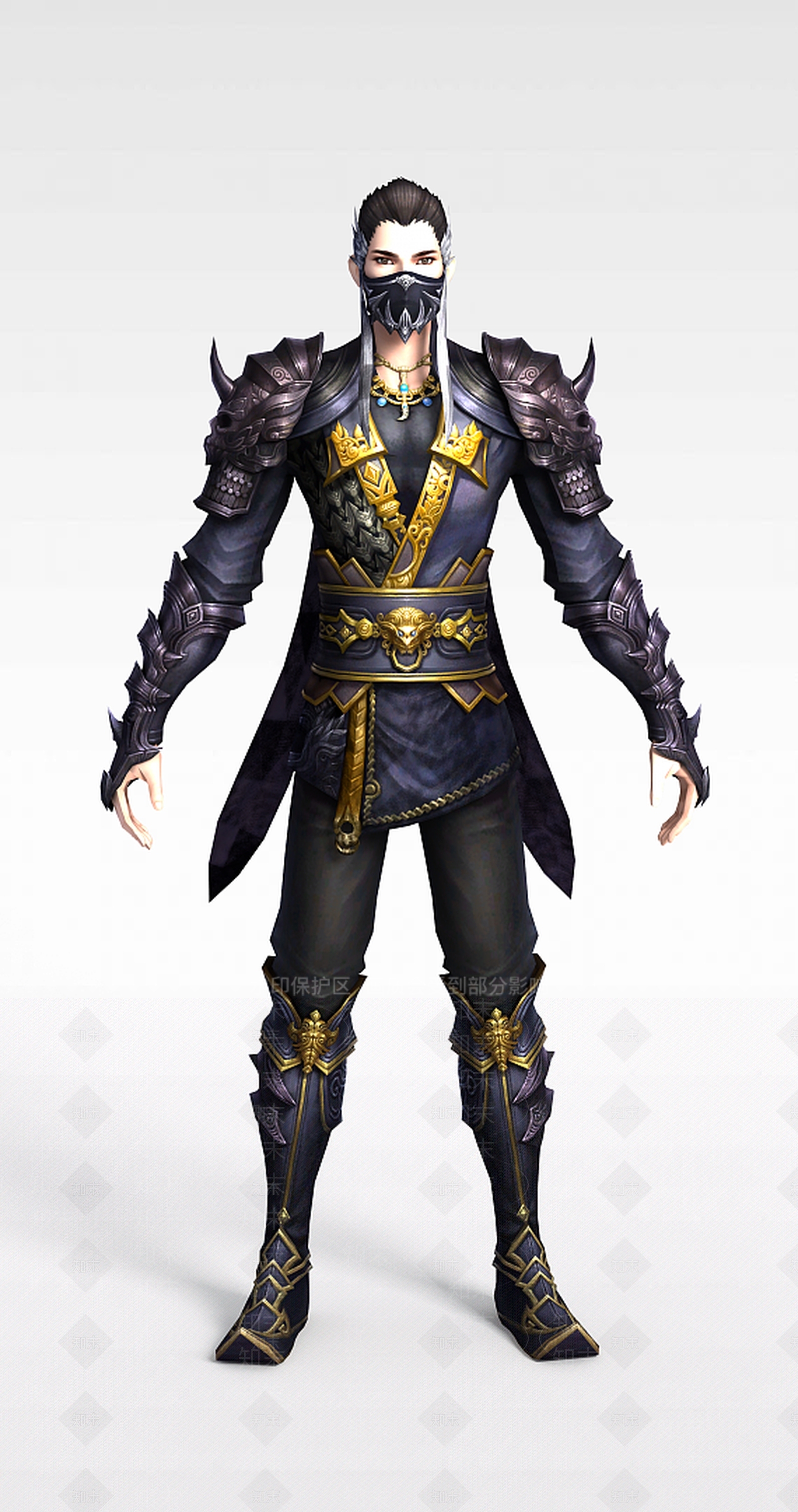 现代天下3游戏人物古人3D模型下载【ID:1200035658】