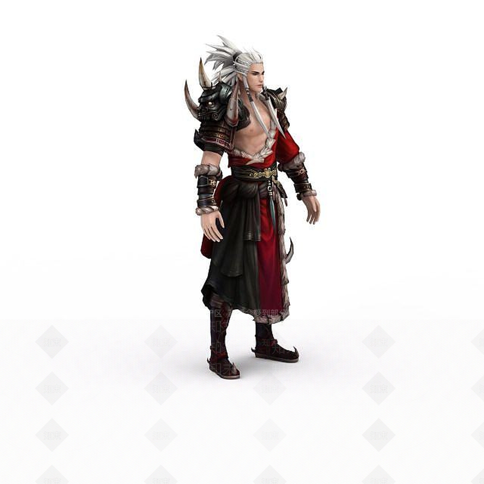 现代天下3游戏人物古人3D模型下载【ID:1200035944】