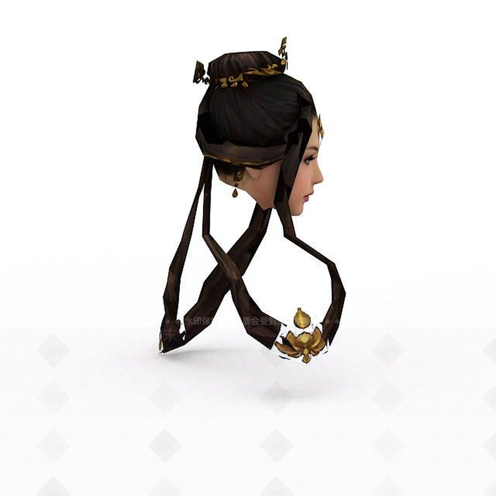 现代剑网三人物系列发型3D模型下载【ID:1200036999】