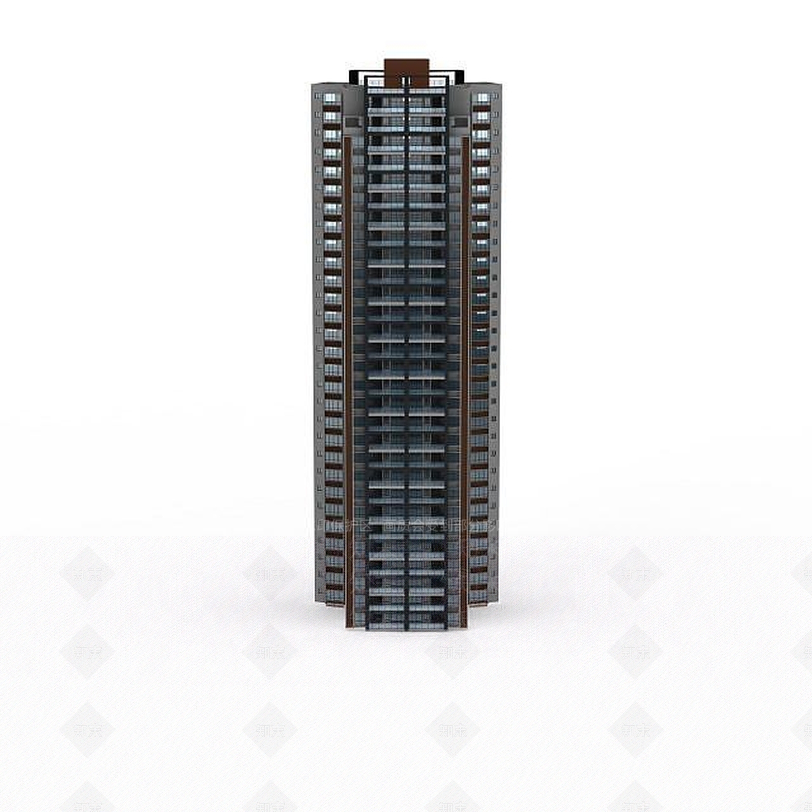 现代高层住宅3D模型下载【ID:1200037409】