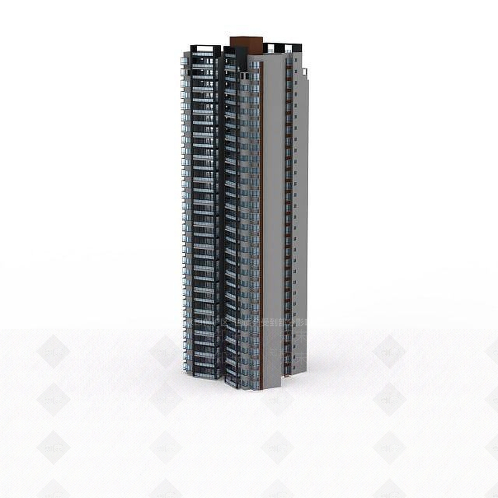 现代高层住宅3D模型下载【ID:1200037409】