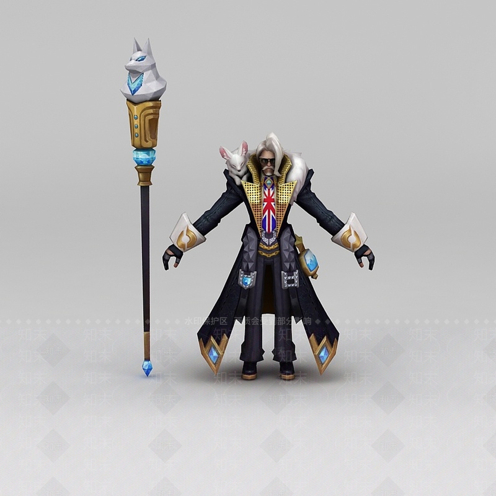 现代王者荣耀游戏男角色3D模型下载【ID:1200037892】