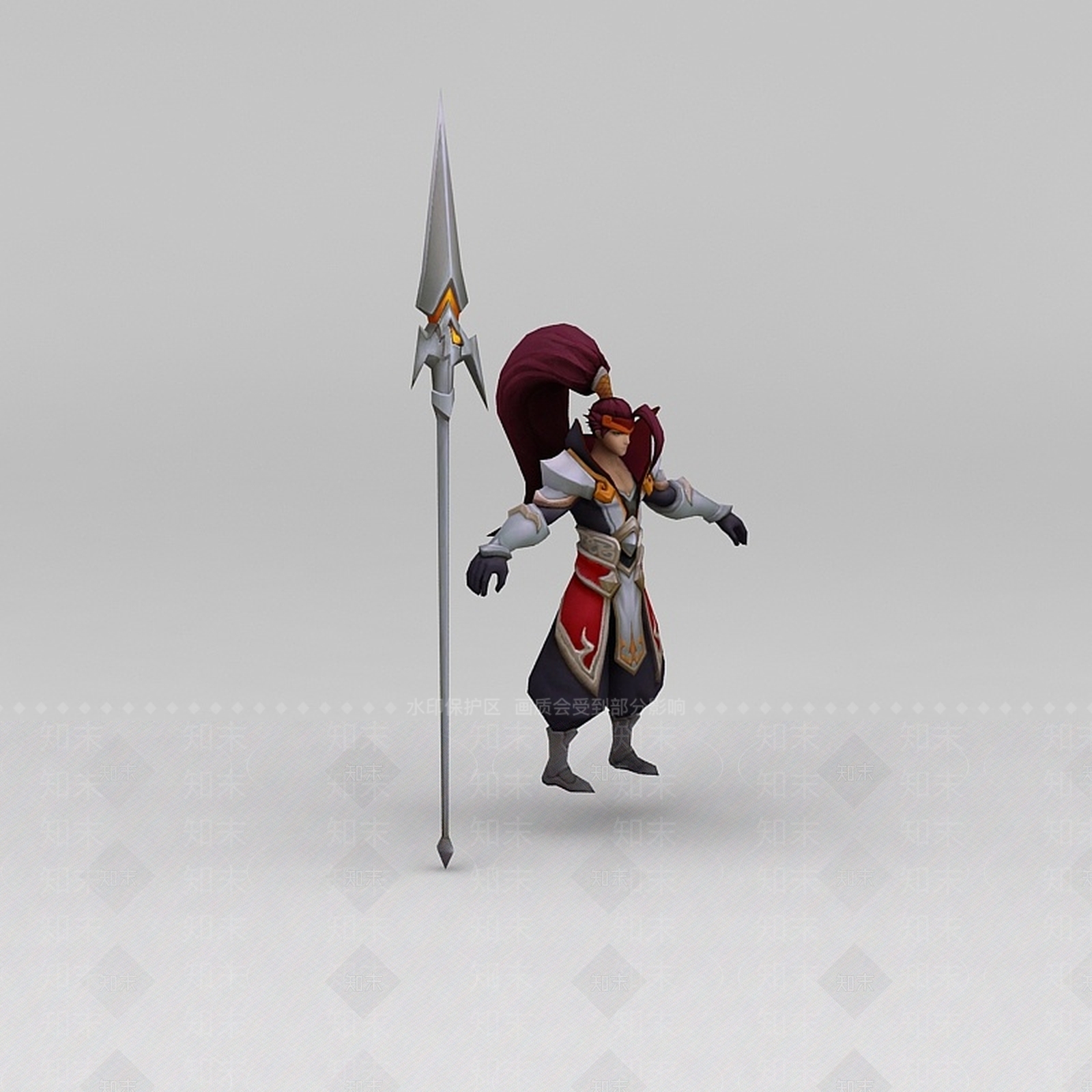 现代王者荣耀游戏人物战士3D模型下载【ID:1200037989】