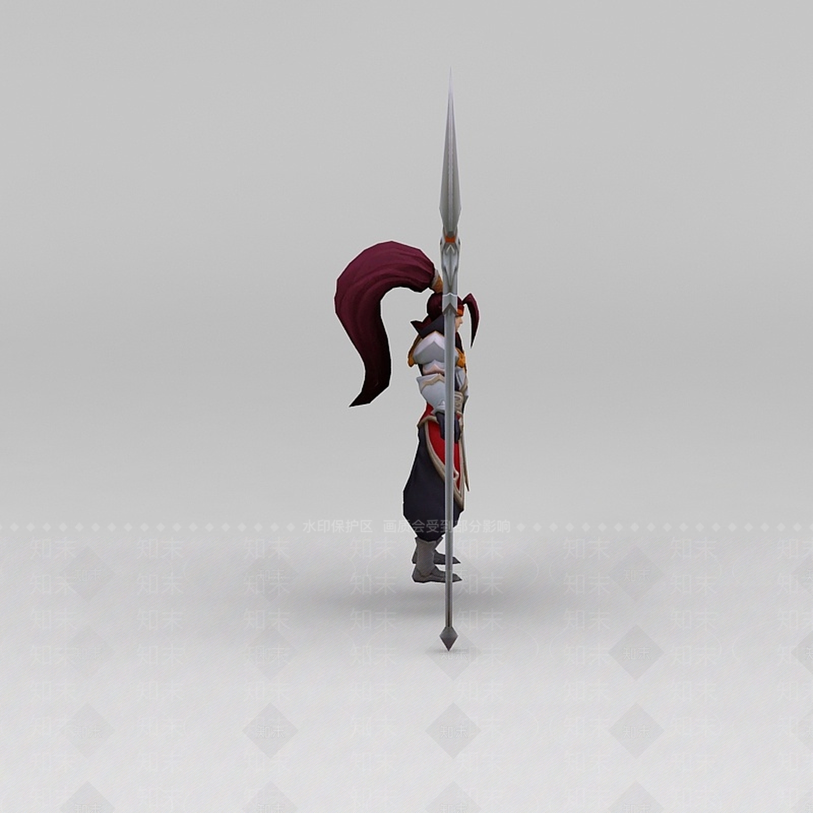 现代王者荣耀游戏人物战士3D模型下载【ID:1200037989】