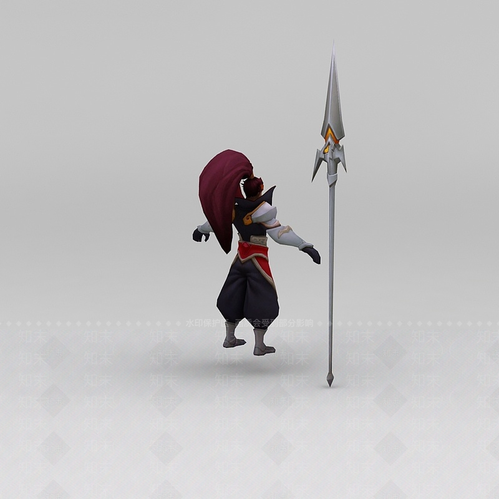 现代王者荣耀游戏人物战士3D模型下载【ID:1200037989】
