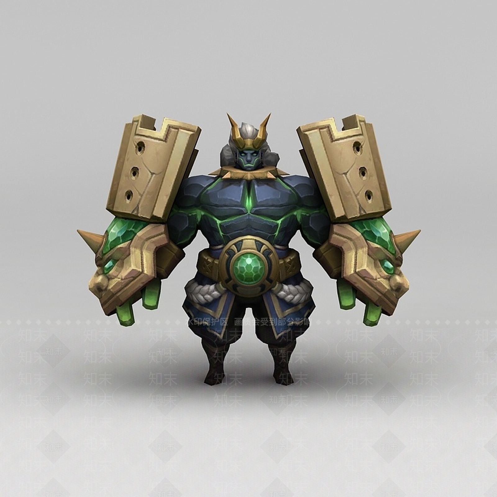 现代王者荣耀游戏人物金刚战士3D模型下载【ID:1200038045】