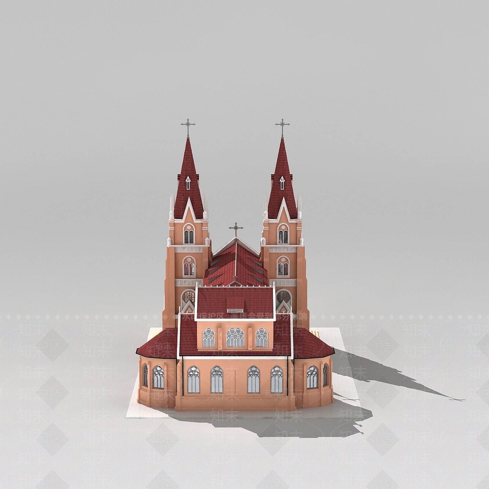 欧式古典欧式教堂建筑3D模型下载【ID:1200038241】