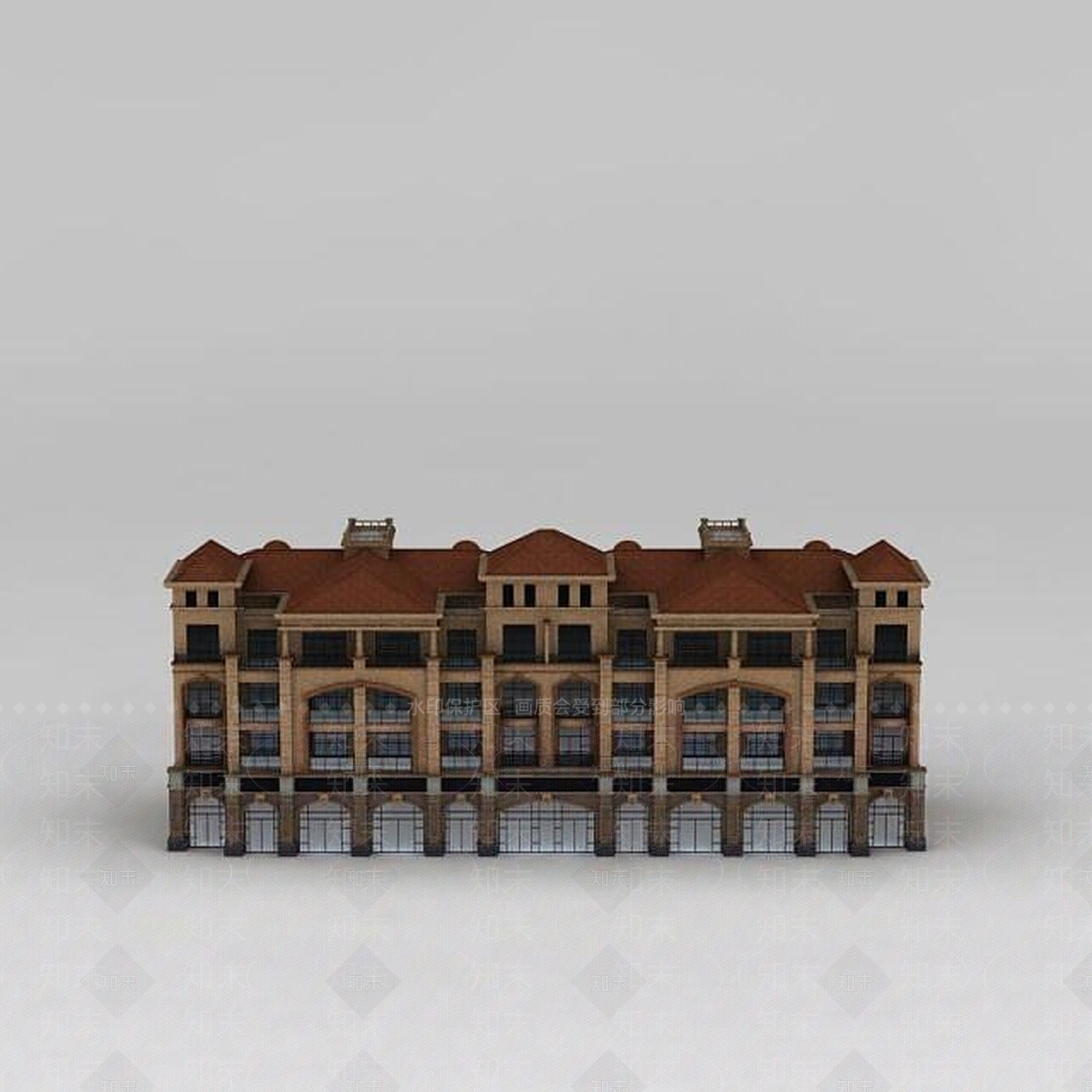 欧式古典欧式小高层住宅3D模型下载【ID:1200038316】