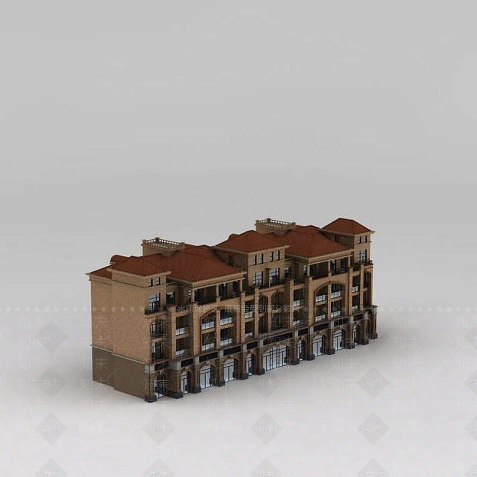 欧式古典欧式小高层住宅3D模型下载【ID:1200038316】