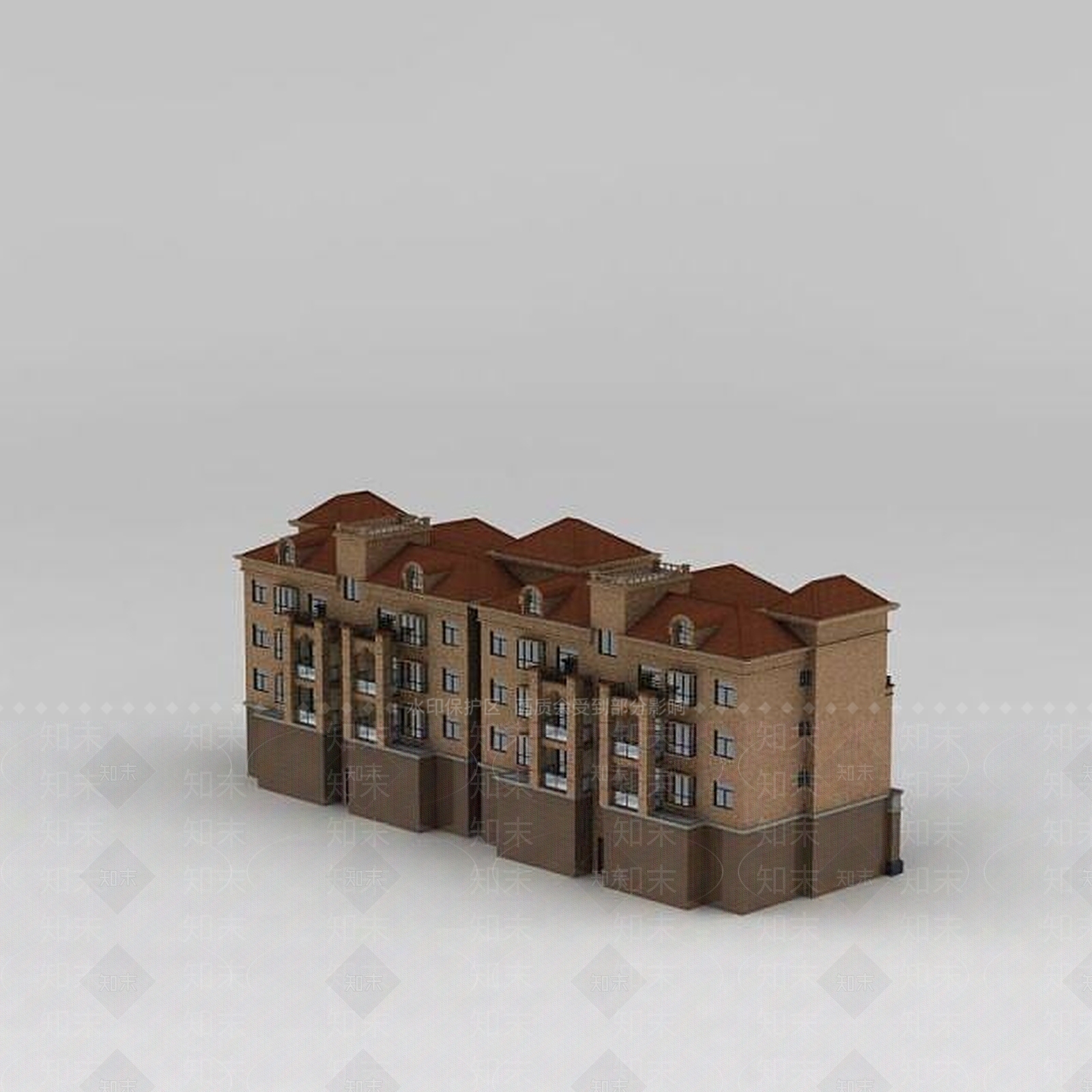 欧式古典欧式小高层住宅3D模型下载【ID:1200038316】