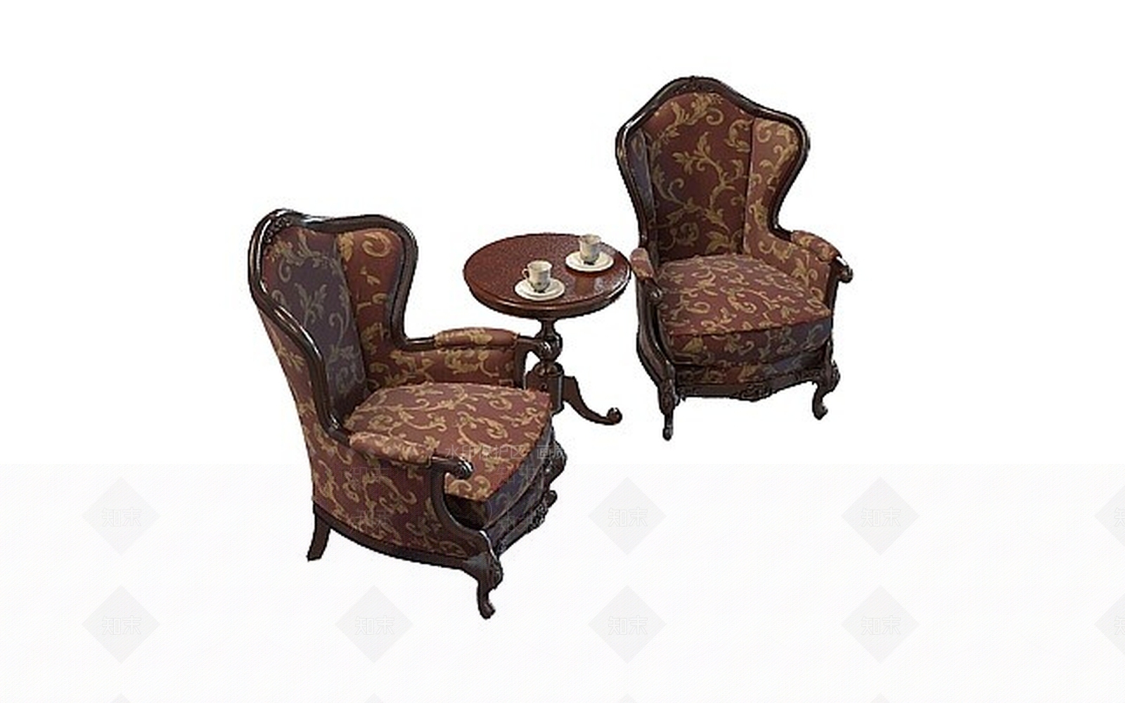 欧式古典欧式休闲桌椅3D模型下载【ID:1200038434】