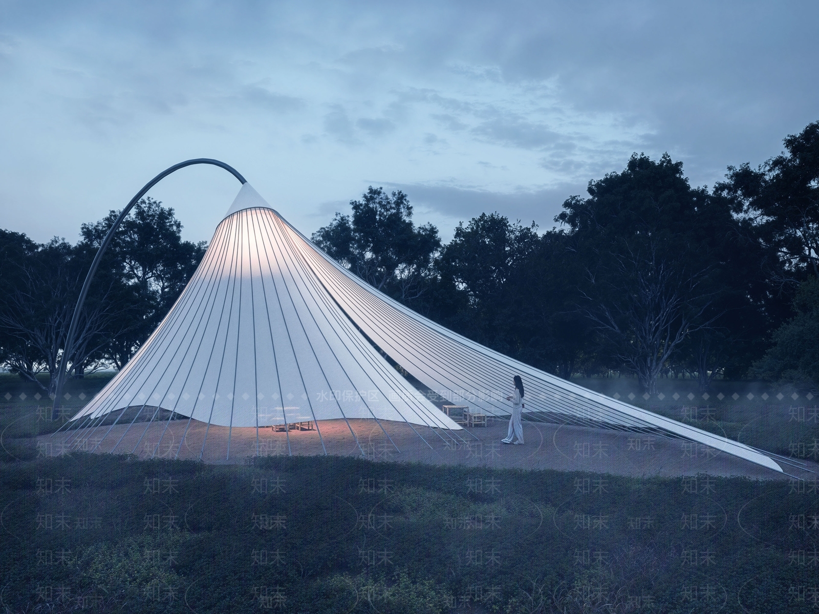 现代亭子SU模型下载【ID:1200041222】