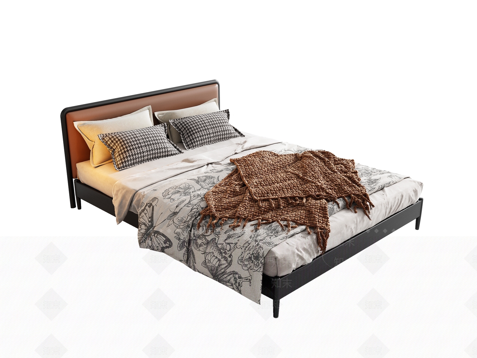 中古复古单人床SU模型下载【ID:1200039161】