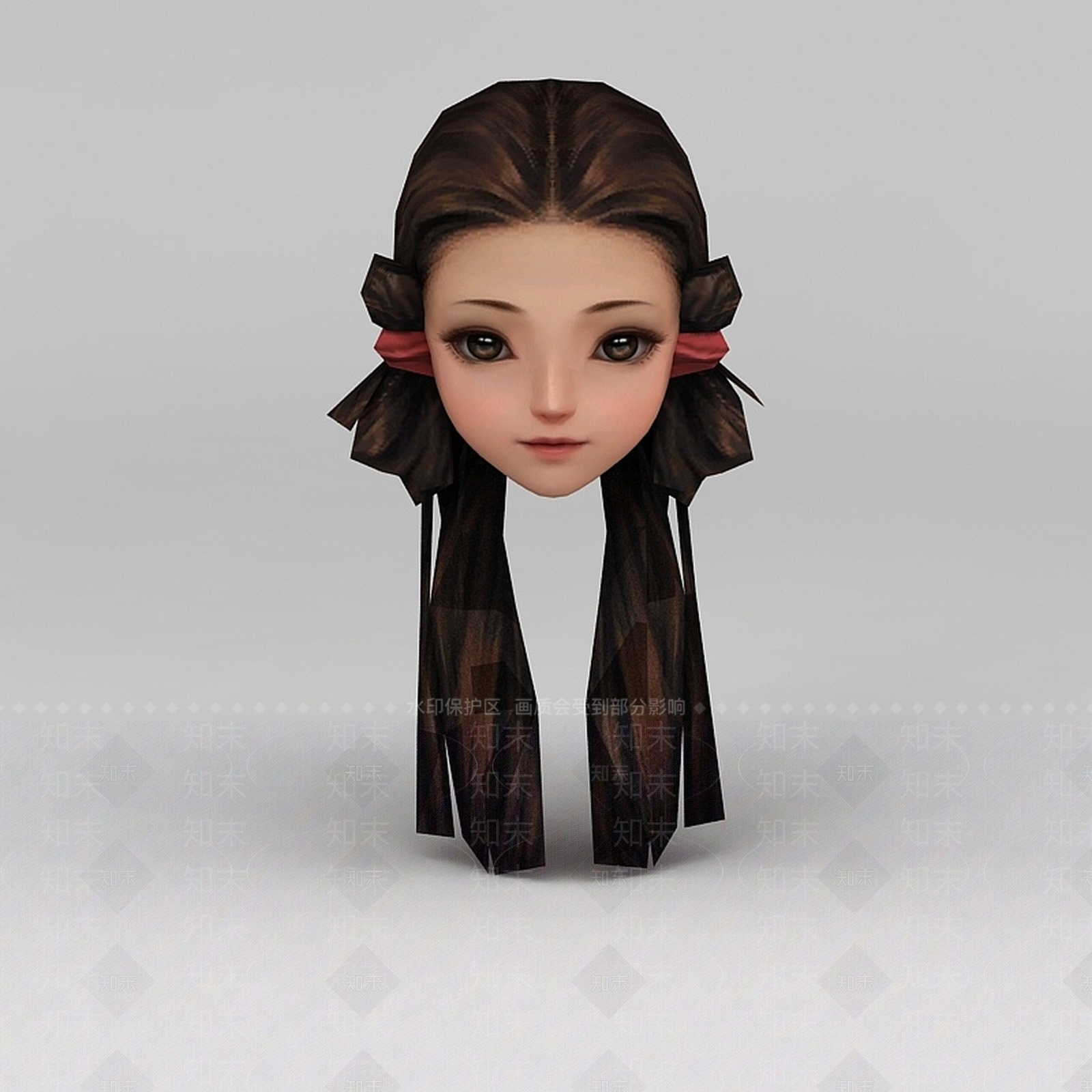 现代剑网三游戏角色女发型3D模型下载【ID:1200038995】