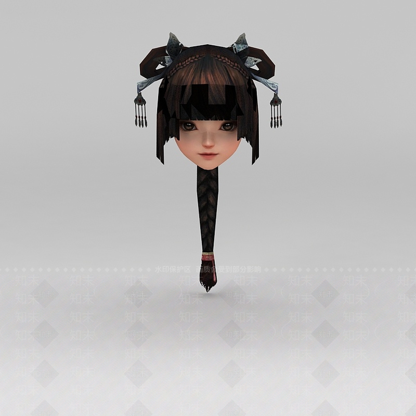 现代剑网三人物发型3D模型下载【ID:1200039026】