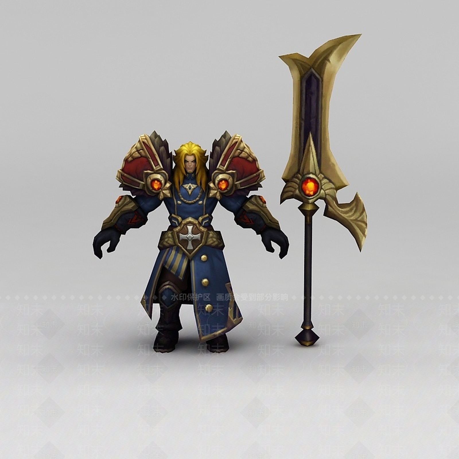 现代王者荣耀游戏人物男人战士3D模型下载【ID:1200039769】