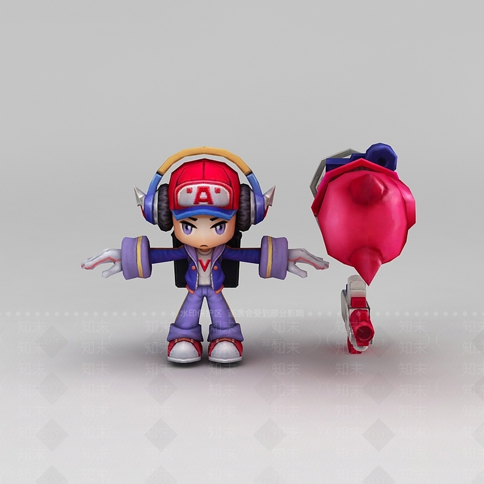 现代王者荣耀游戏人物娃娃3D模型下载【ID:1200040016】