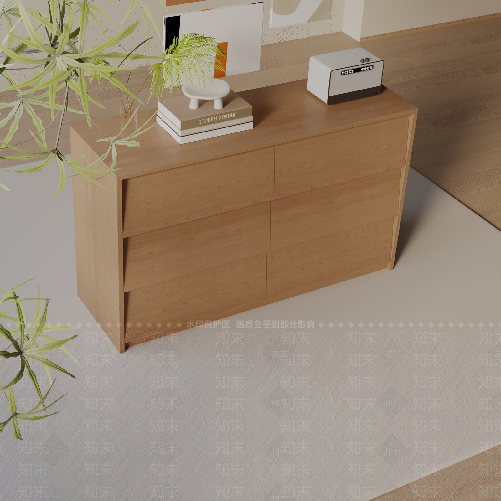 现代玄关柜3D模型下载【ID:1200040457】