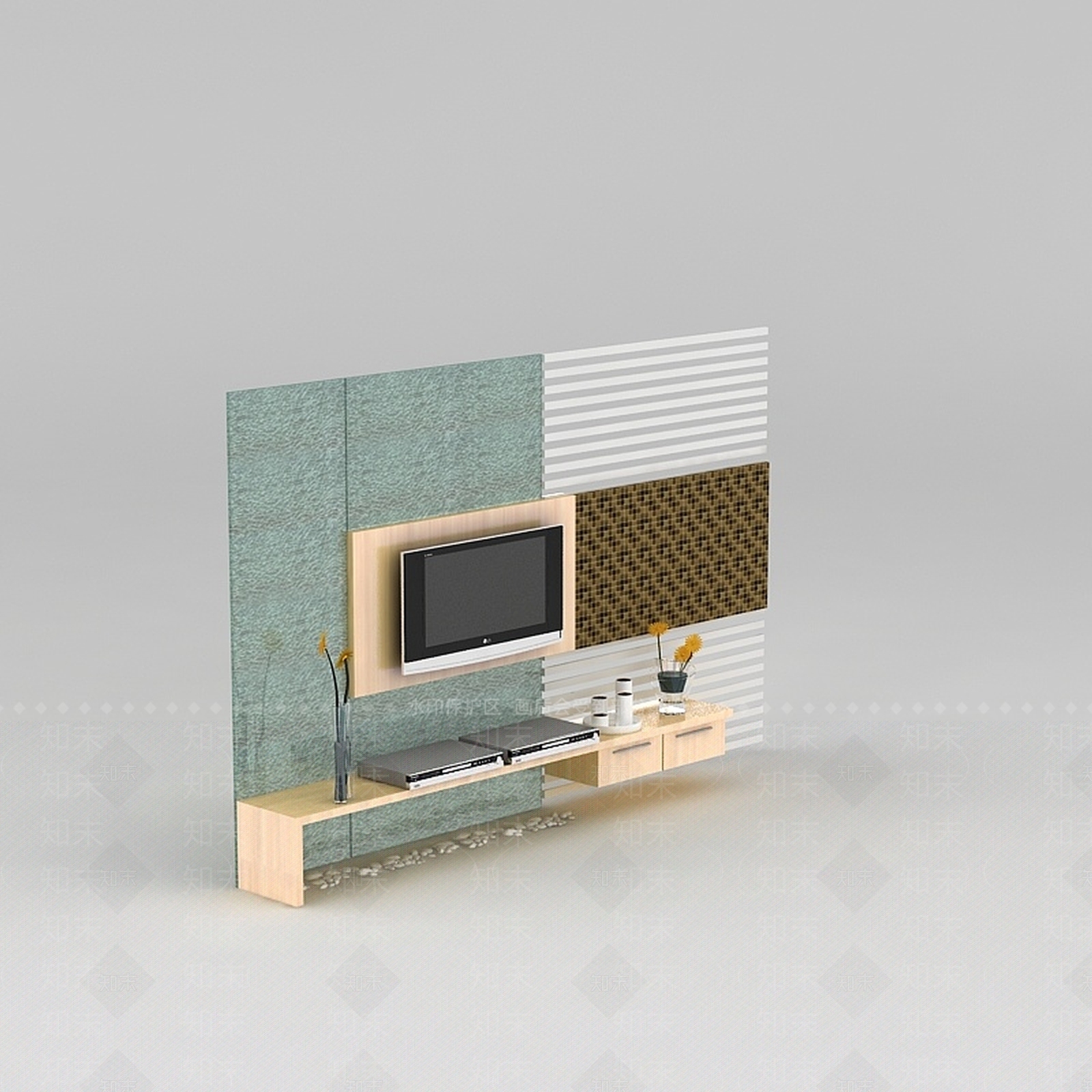 现代家装客厅电视墙3D模型下载【ID:1200040326】
