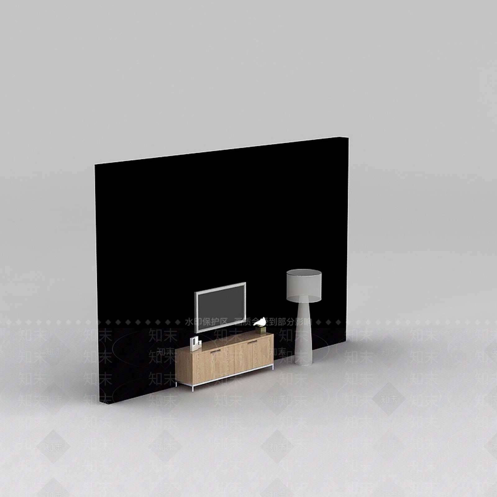 现代实木电视柜3D模型下载【ID:1200040495】