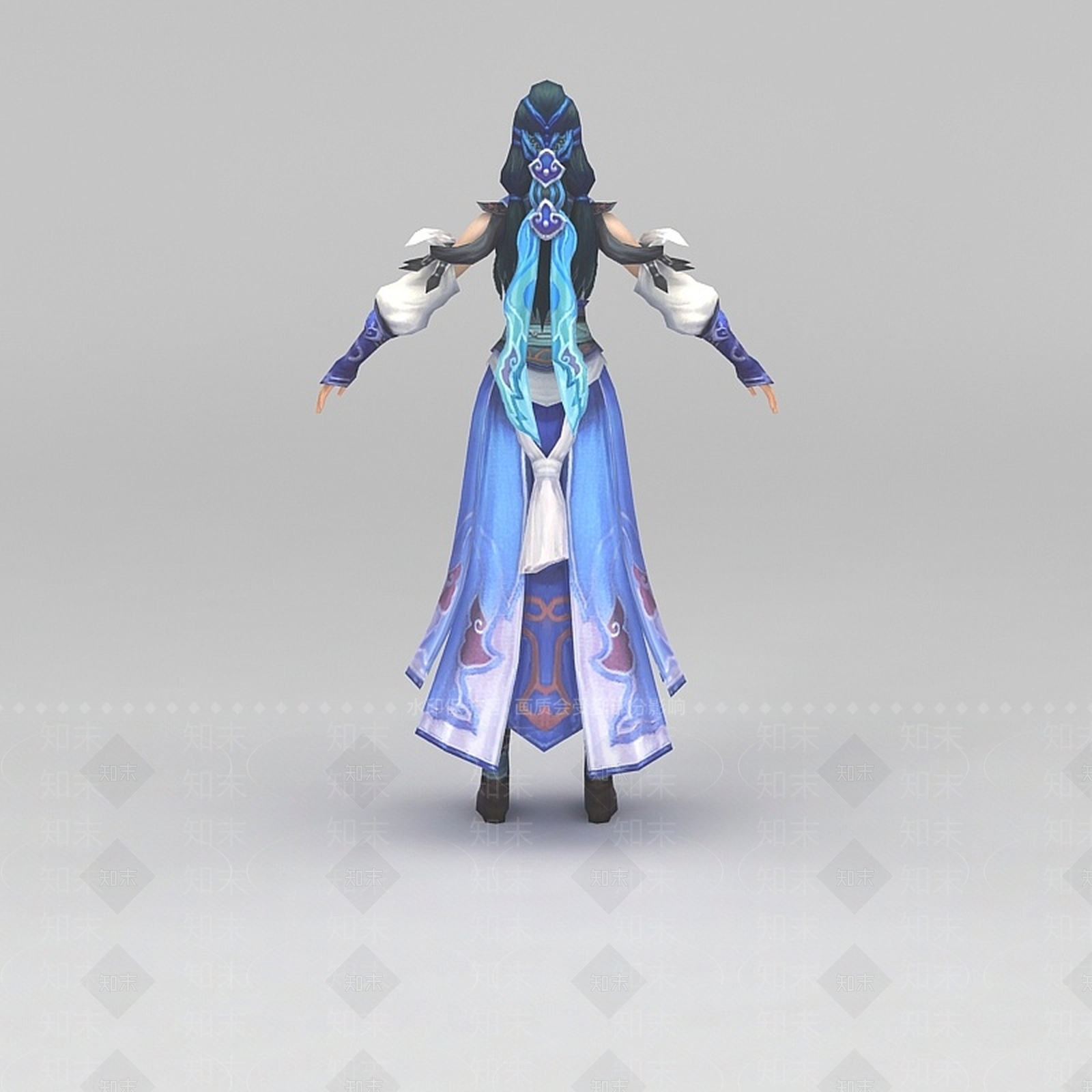 现代笑傲江湖游戏人物女侠古人3D模型下载【ID:1200041231】