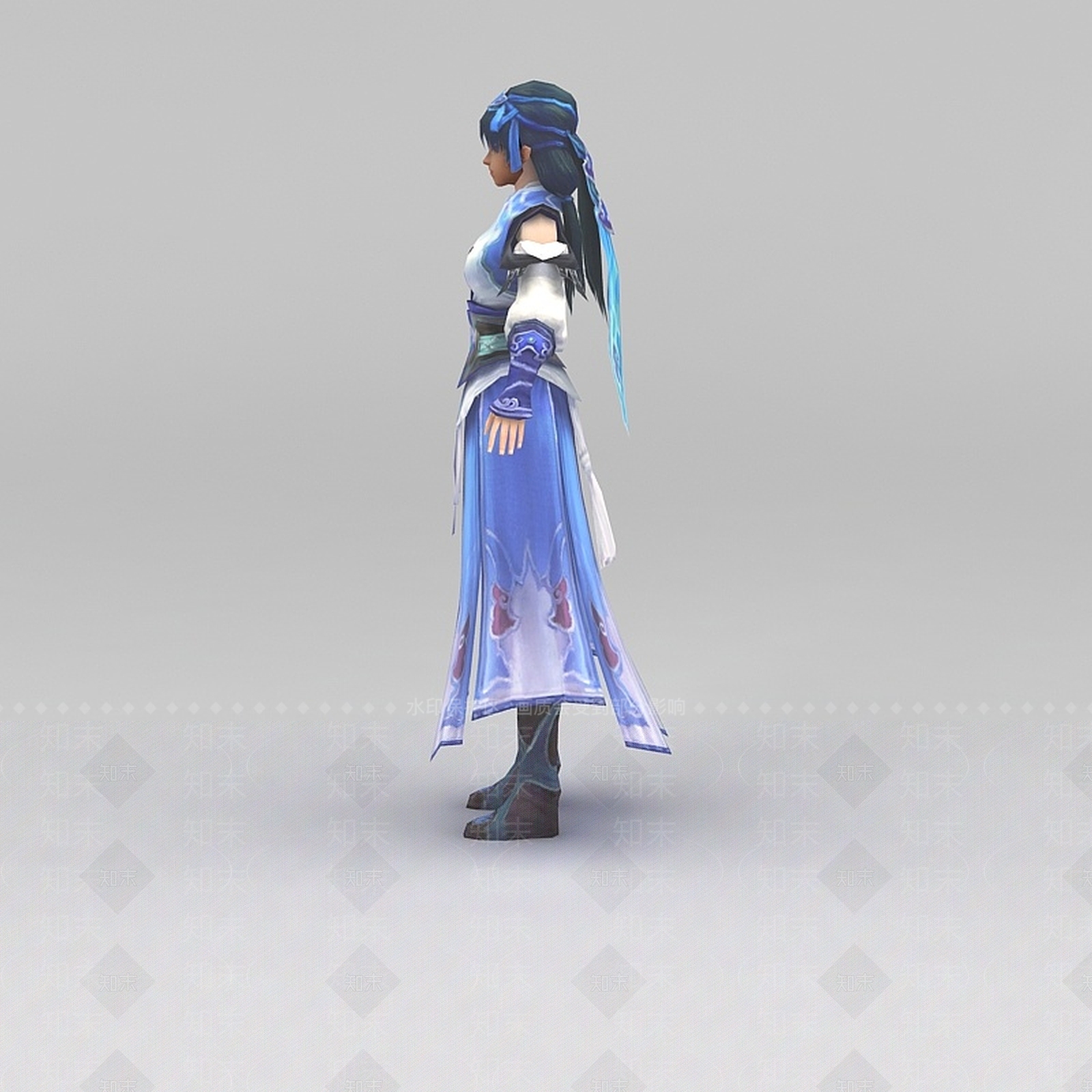 现代笑傲江湖游戏人物女侠古人3D模型下载【ID:1200041231】