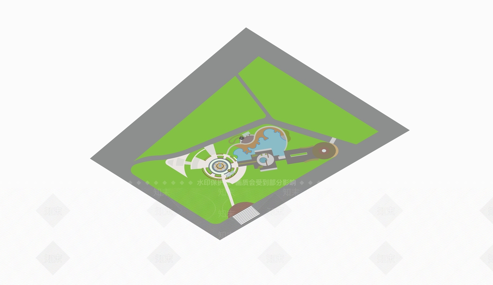 现代北欧口袋公园SU模型下载【ID:1200041442】