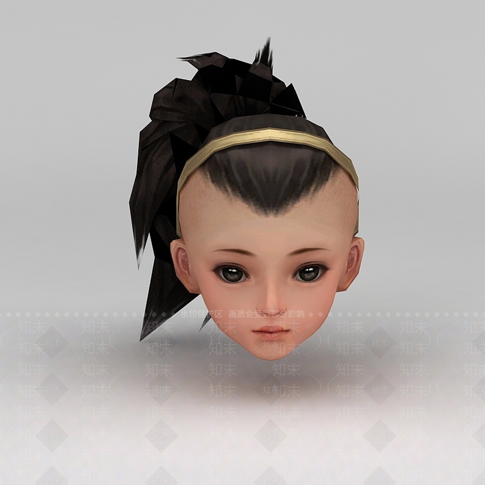 现代剑网三游戏人物发型发饰3D模型下载【ID:1200041302】