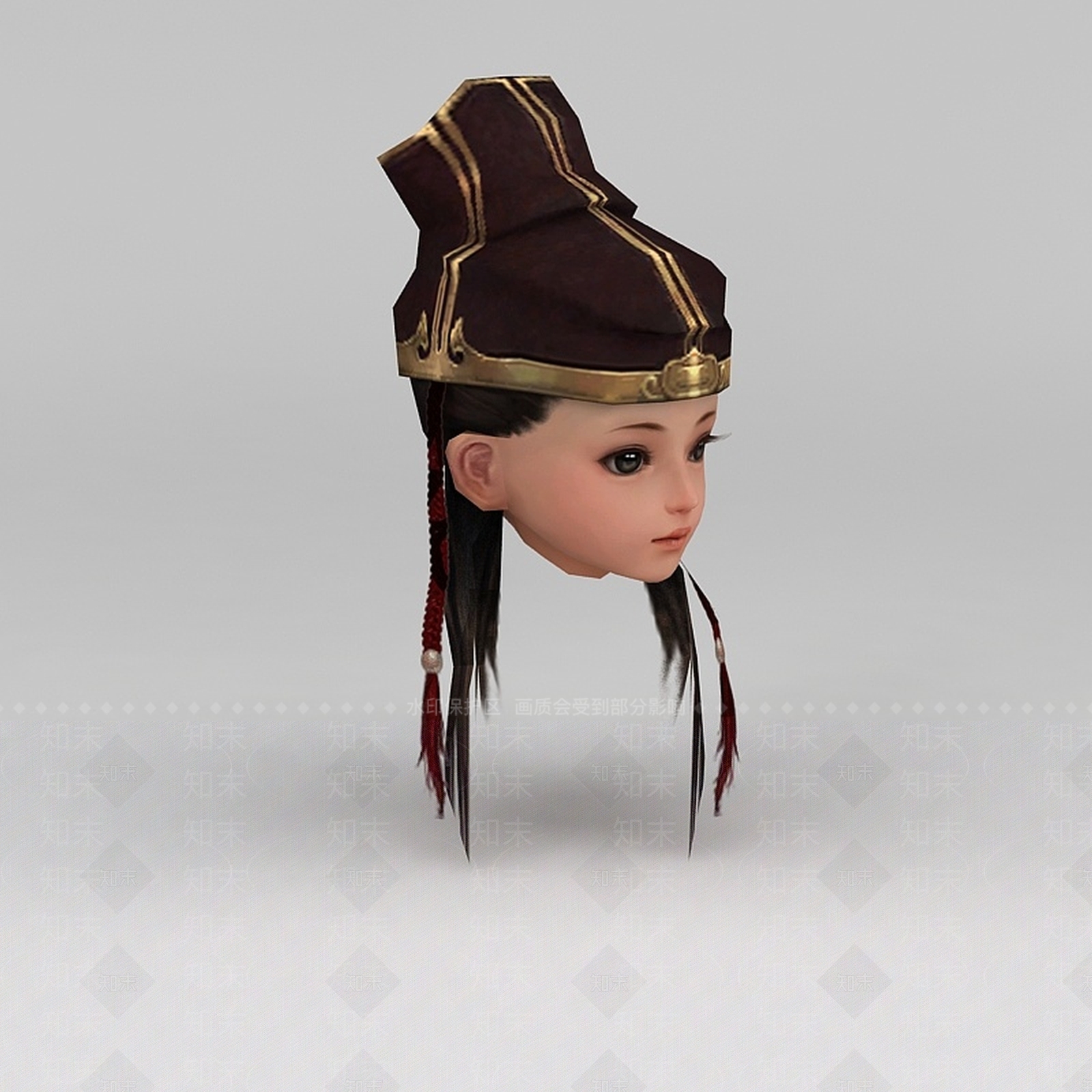 现代剑网三游戏人物古装发型3D模型下载【ID:1200041347】