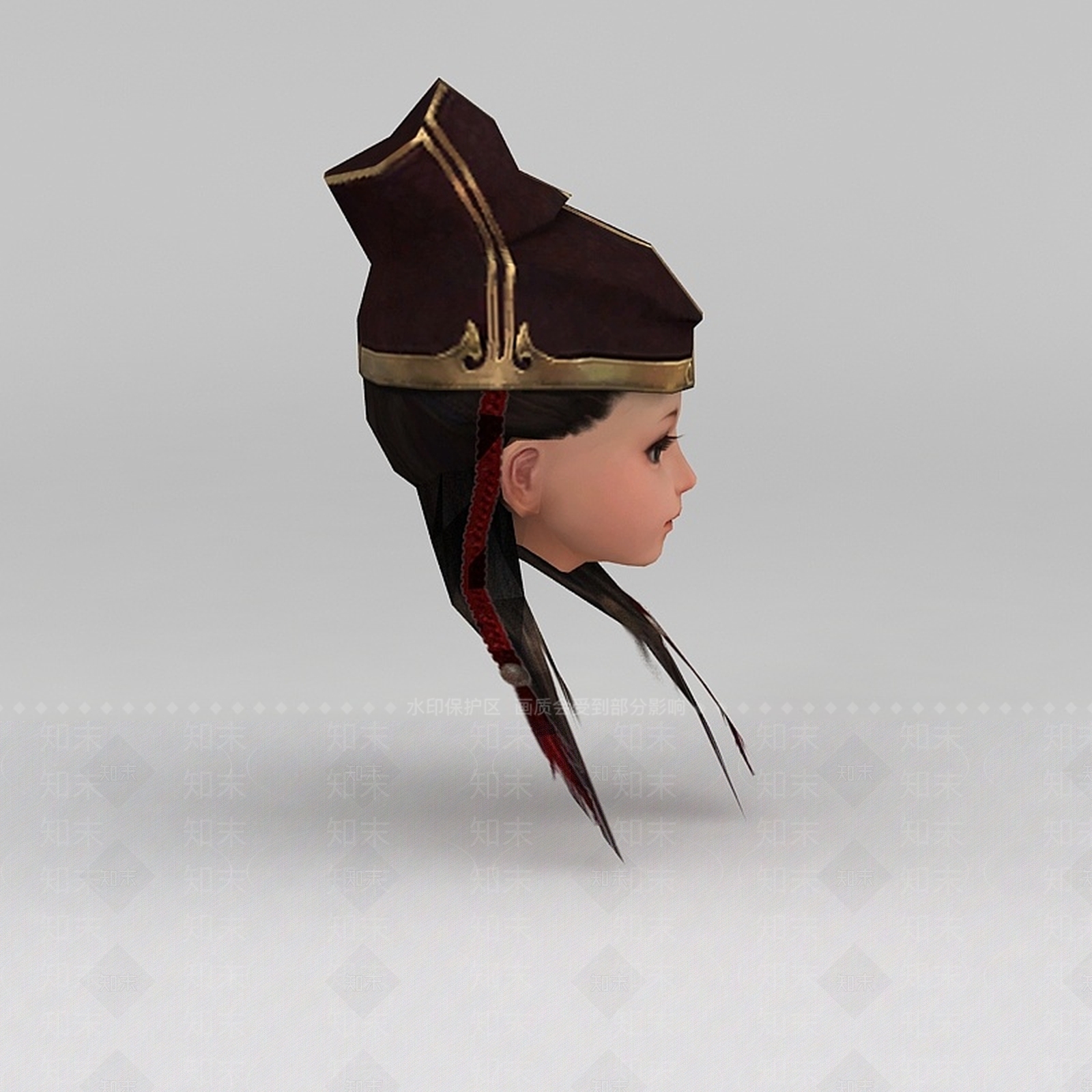 现代剑网三游戏人物古装发型3D模型下载【ID:1200041347】