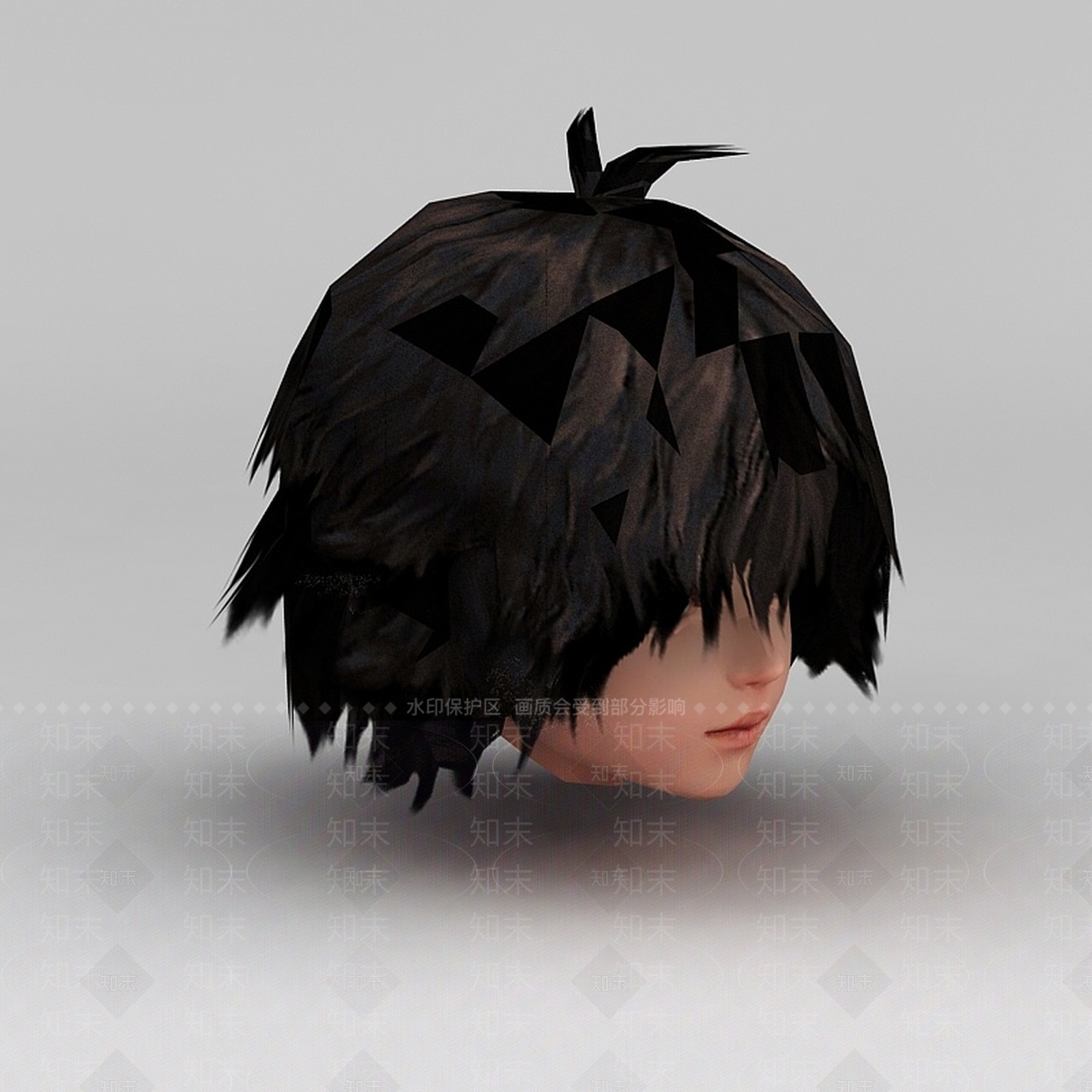 现代剑网三游戏发型发饰小女孩发型3D模型下载【ID:1200041486】