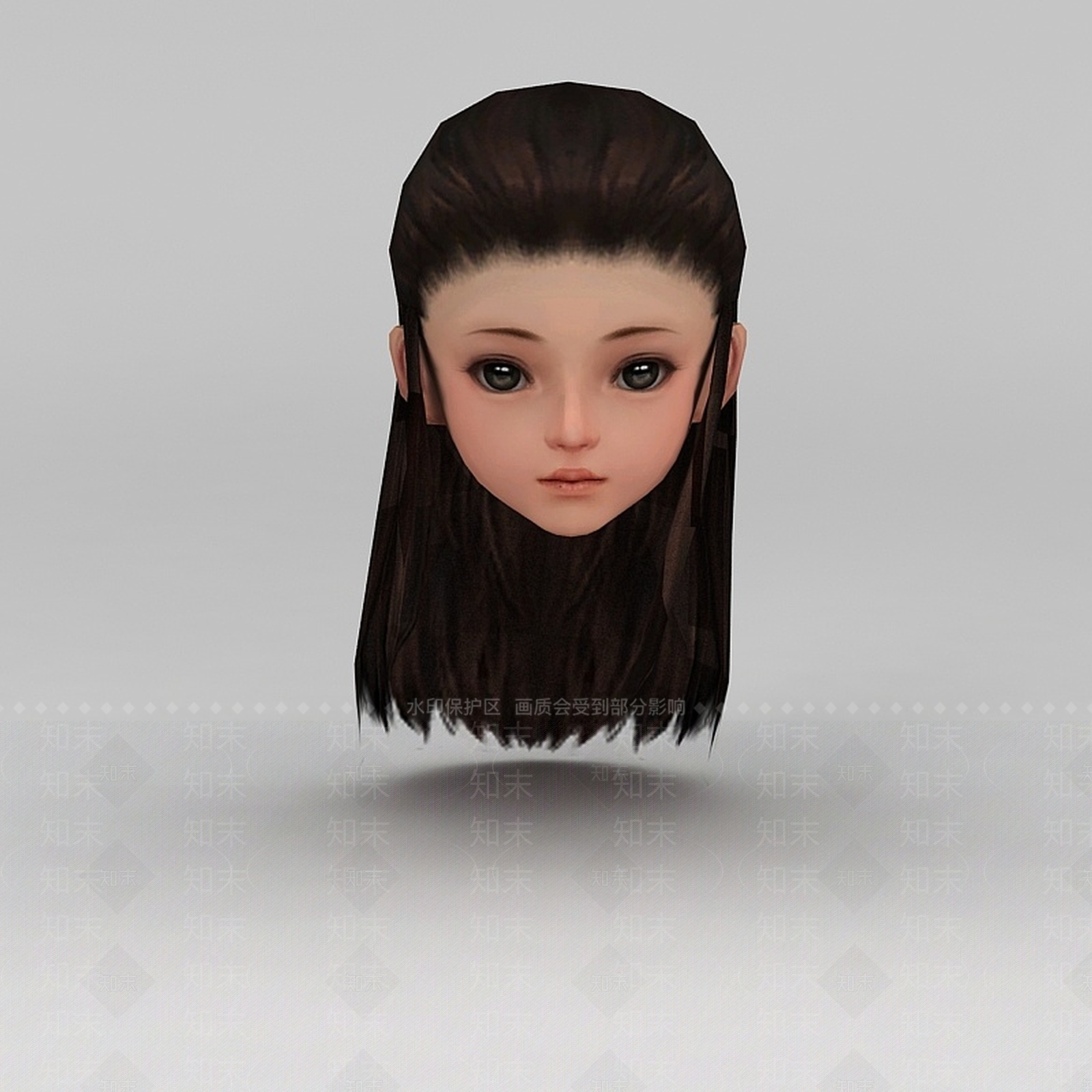 现代剑网三古装女孩发饰发型3D模型下载【ID:1200041501】