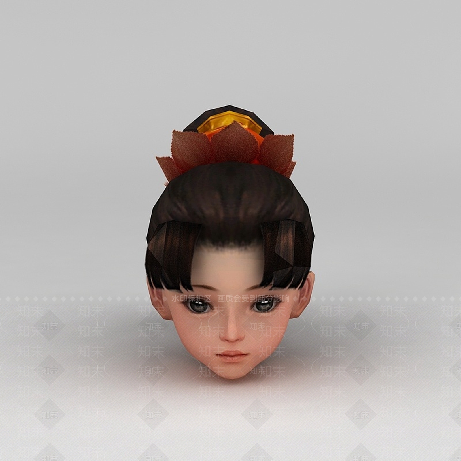 现代剑网三游戏人物发型发饰3D模型下载【ID:1200041594】