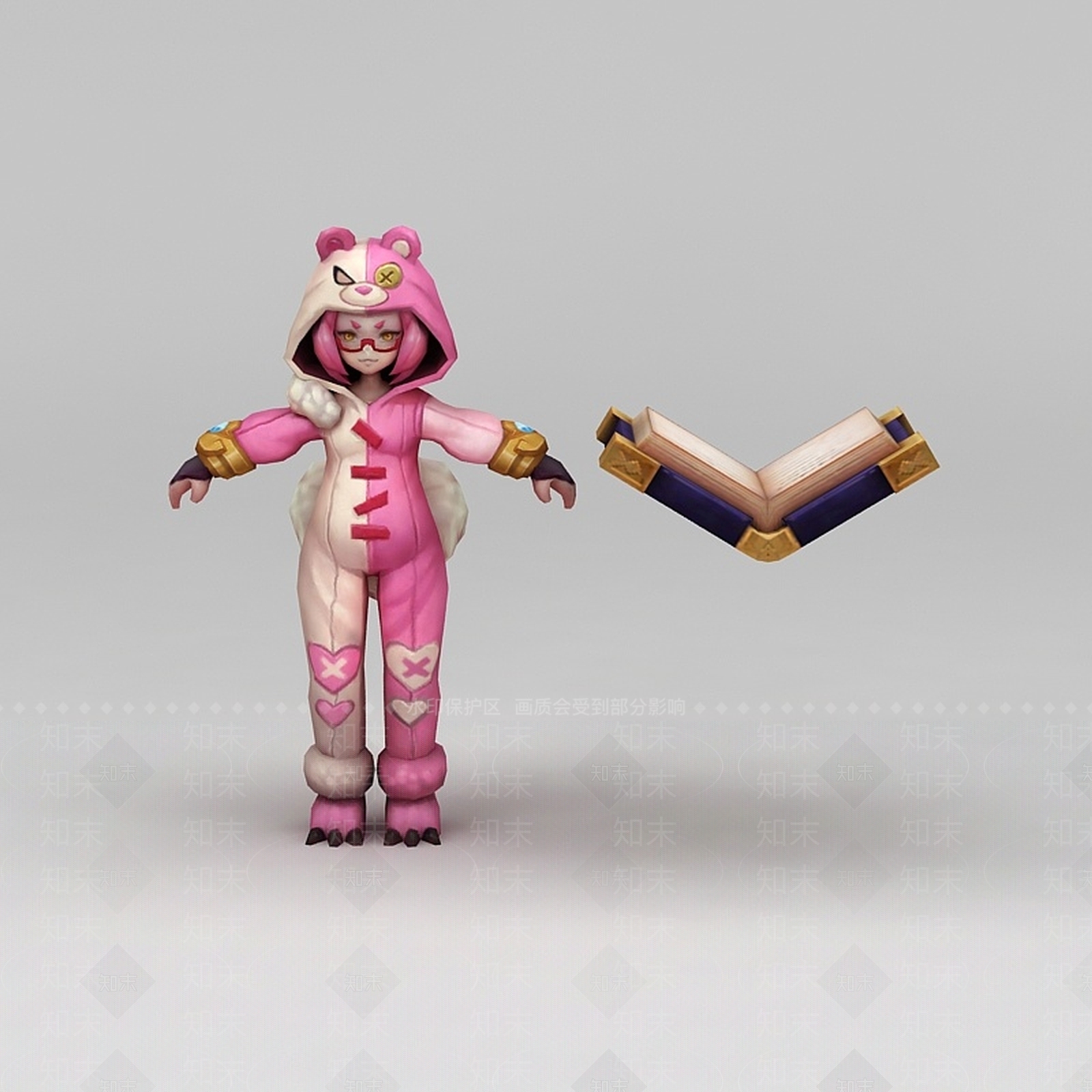 现代王者荣耀游戏人物美少女3D模型下载【ID:1200041629】