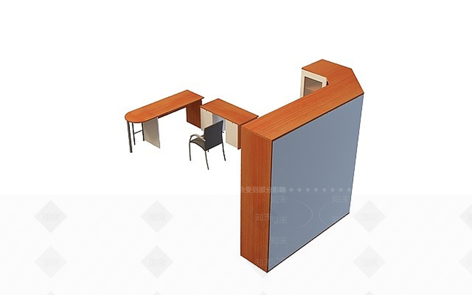 现代木质桌椅组合3D模型下载【ID:1200042559】