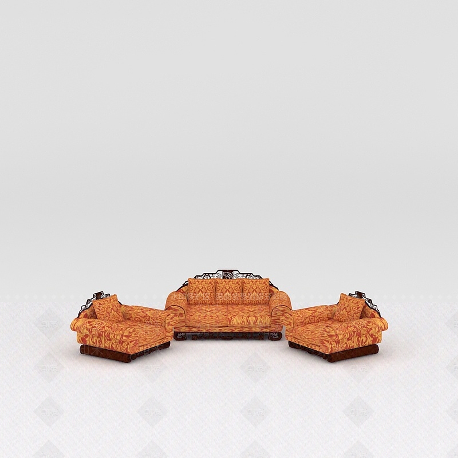 欧式古典欧式时尚沙发组合3D模型下载【ID:1200042886】
