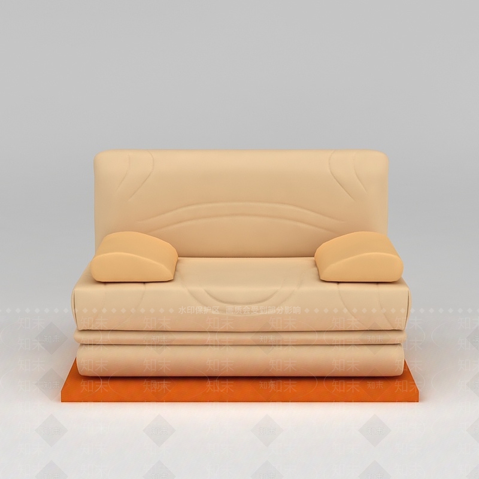 现代真皮单人沙发3D模型下载【ID:1200043001】