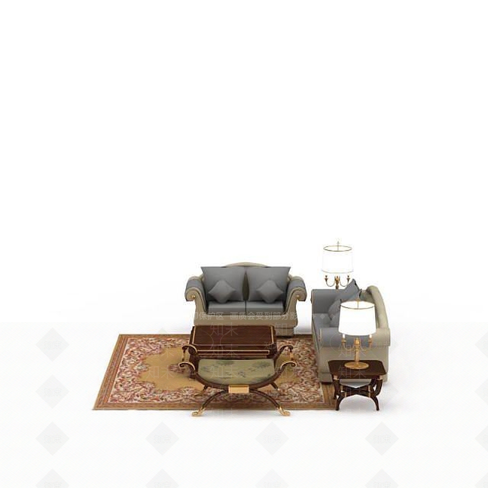 简欧沙发组合3D模型下载【ID:1200043114】