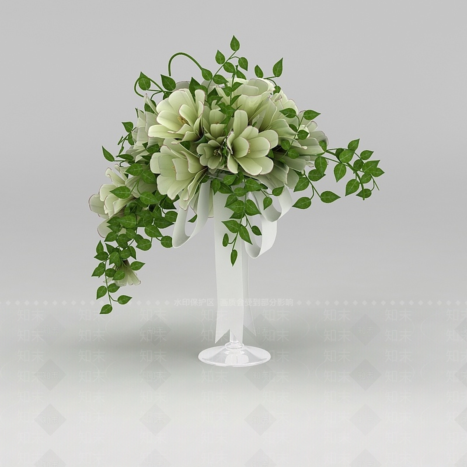 现代简约插花装饰3D模型下载【ID:1200043278】