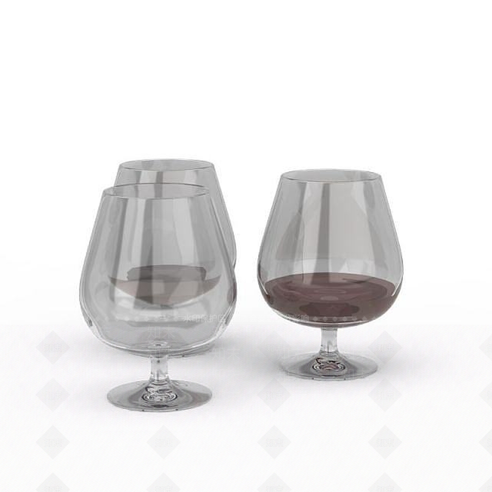 现代红酒杯高脚杯3D模型下载【ID:1200043362】