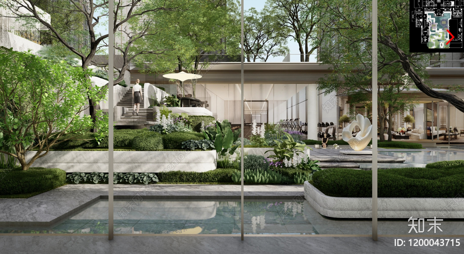 简约轻奢小区景观下载【ID:1200043715】