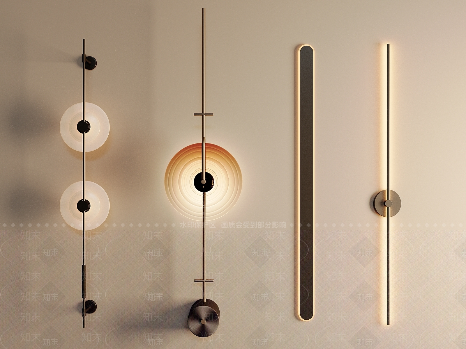 现代简约壁灯SU模型下载【ID:1200044318】