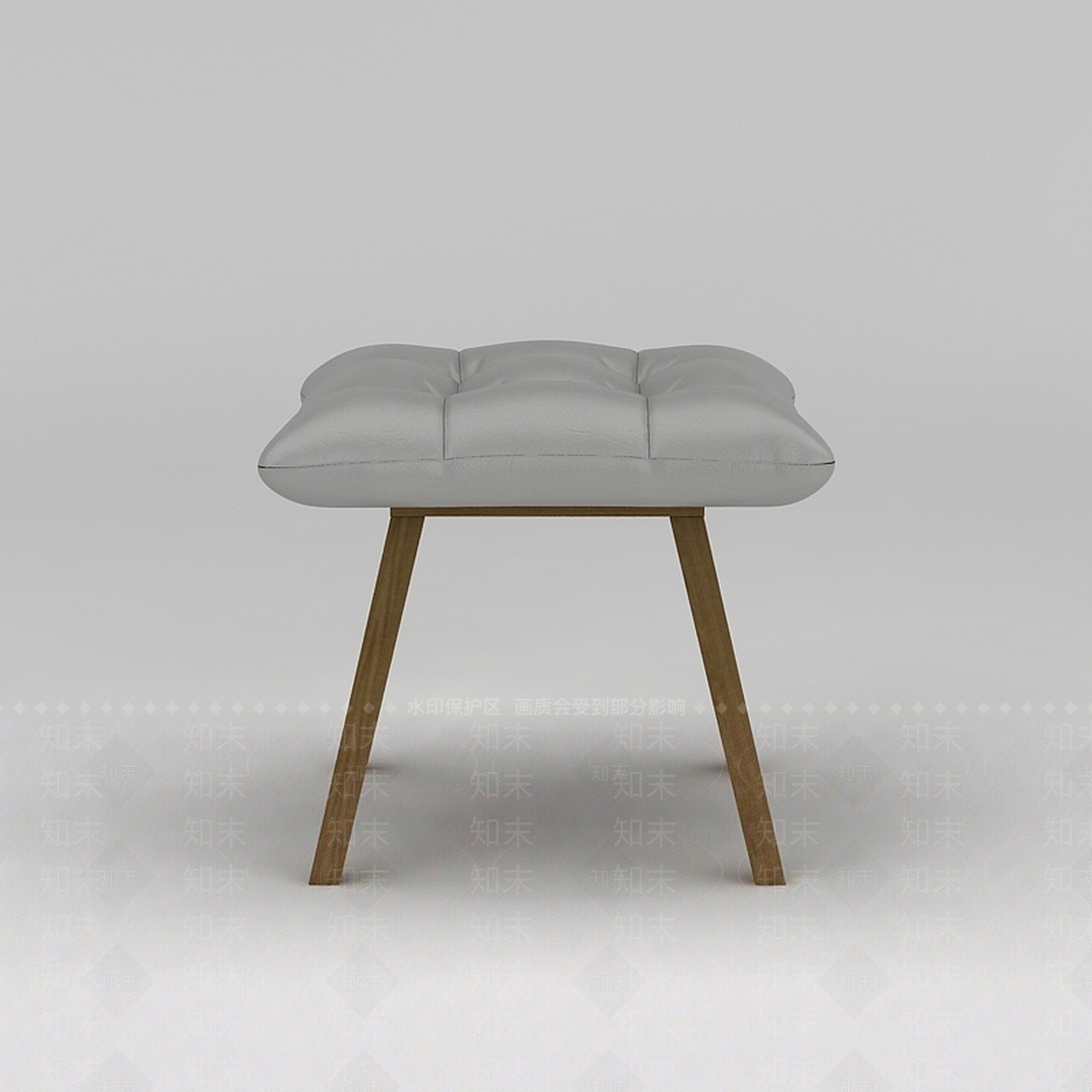 现代实木舒适四腿软凳3D模型下载【ID:1200044500】