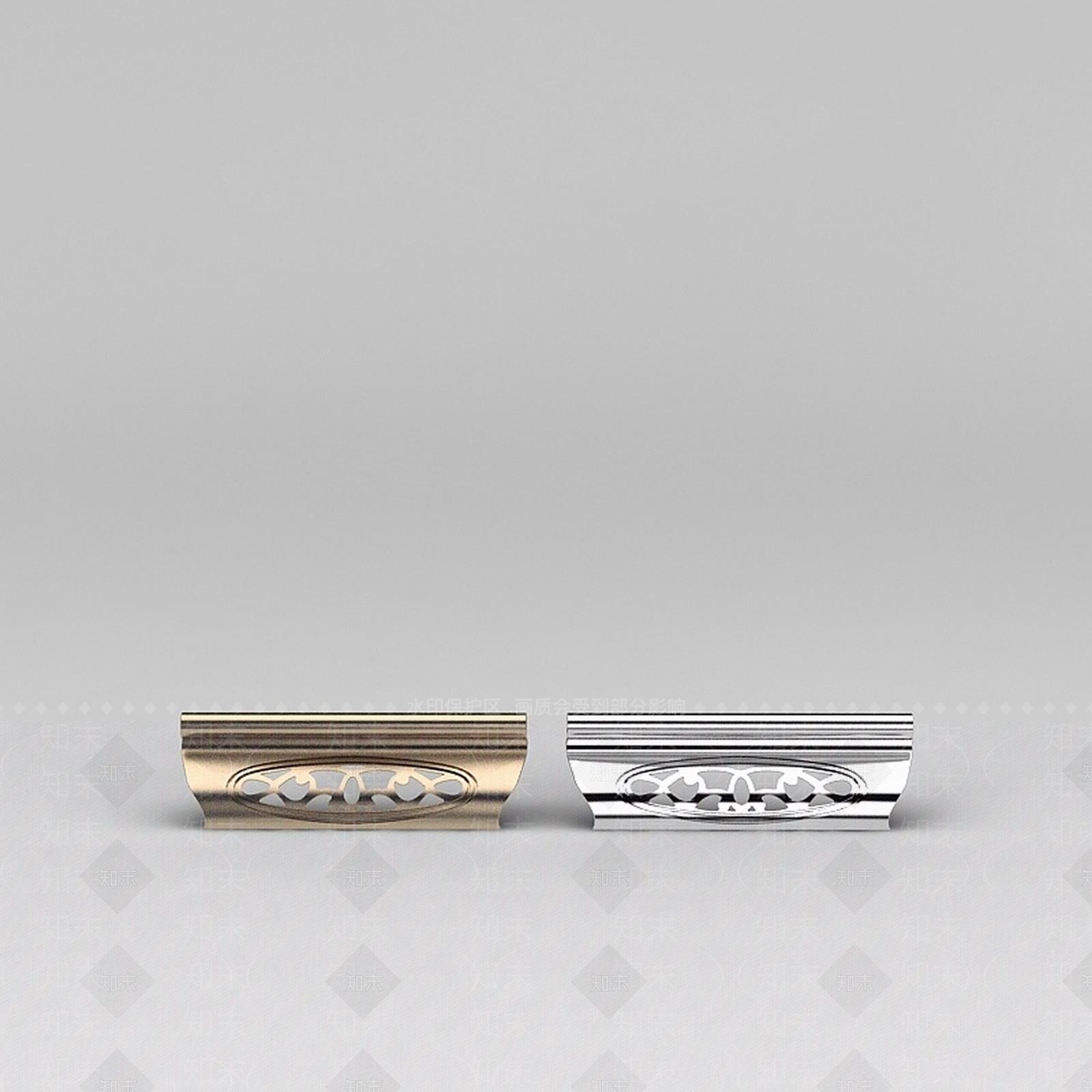 现代镂空雕花抽屉拉手组合3D模型下载【ID:1200044877】