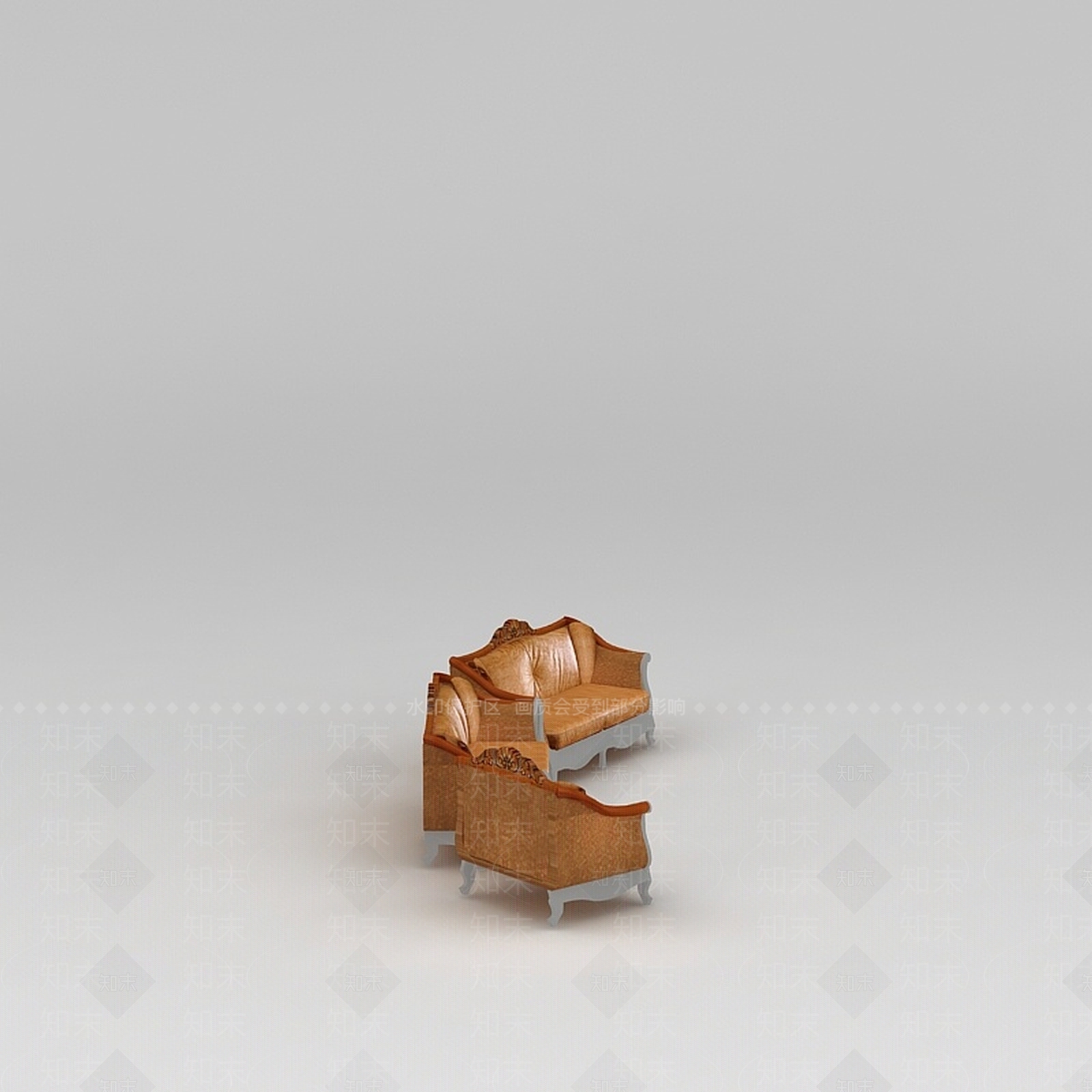 欧式古典欧式真皮沙发组合3D模型下载【ID:1200044938】