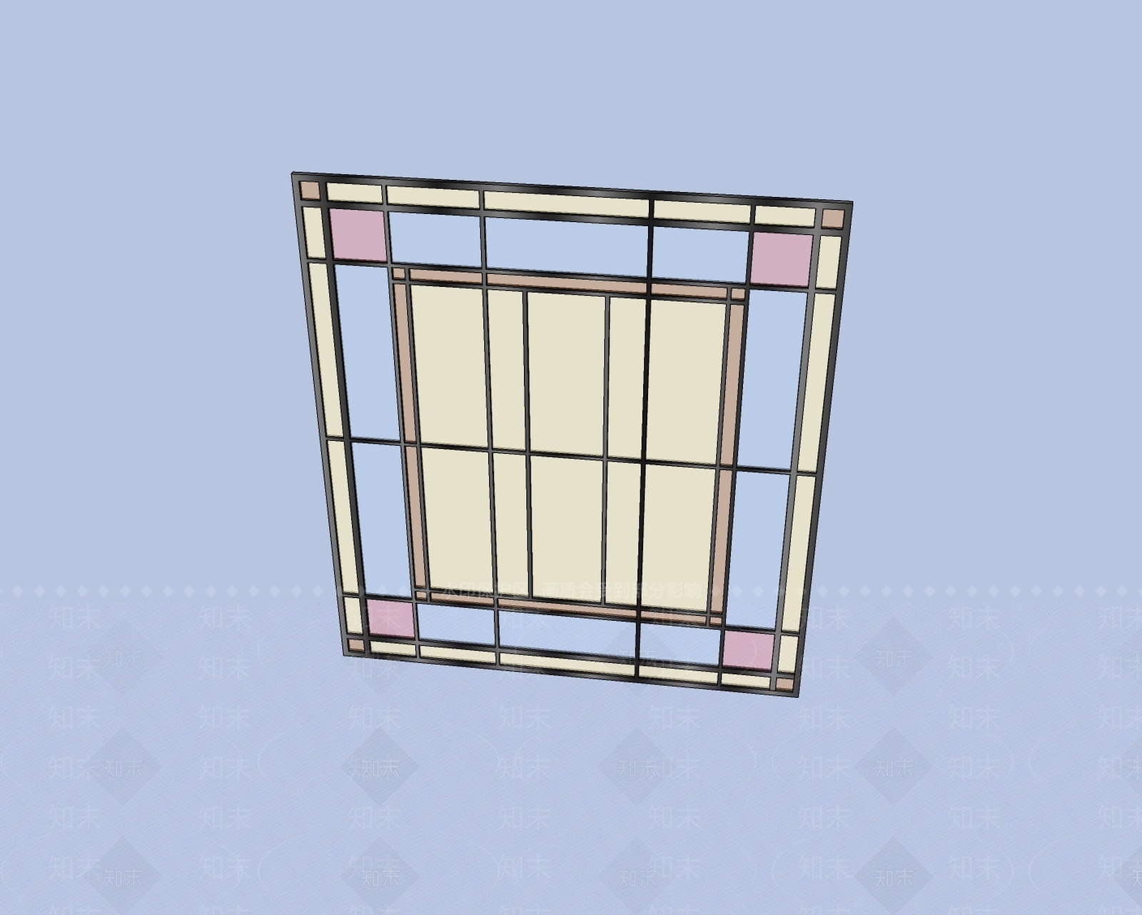 现代平开窗SU模型下载【ID:1200046138】